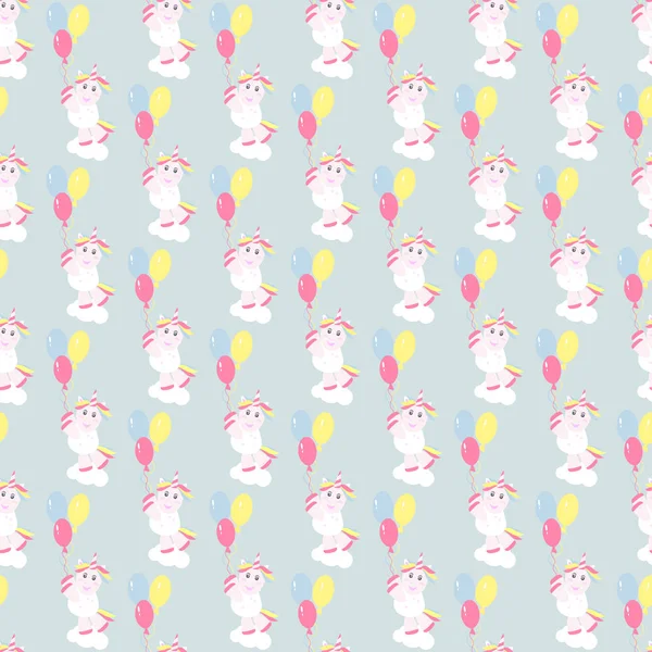 Cute unicorn pattern magic baby vector — Stock Vector