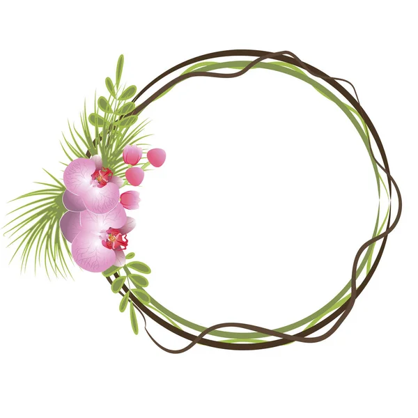 Тропическая рамка цветочный летний лист алоха дизайн . — стоковый вектор