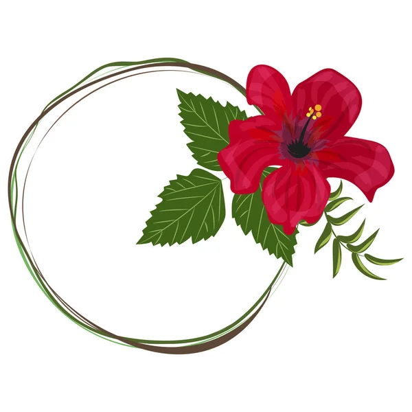 Тропическая рамка цветочный летний лист алоха дизайн . — стоковый вектор
