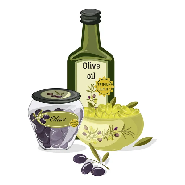 Productos vectores de aceite de oliva — Vector de stock