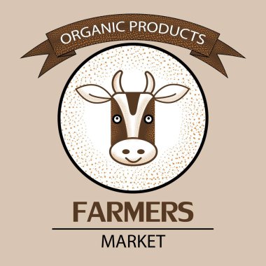 Farm House konsept logosu. Organik ürünler taze tasarım.