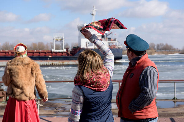 people watching on big ship