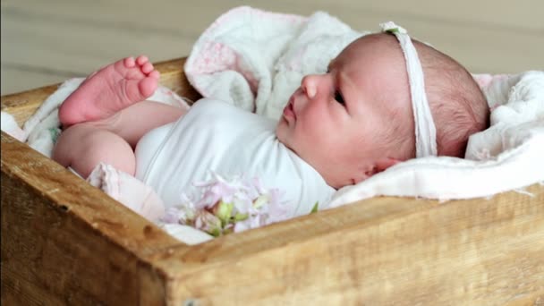 小刚出生的婴儿 — 图库视频影像