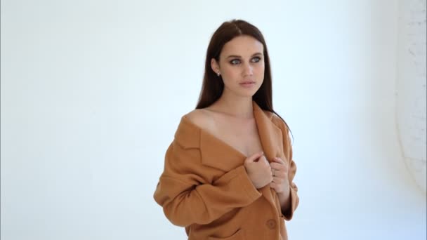 Photoshoot beautiful model girl — Stock Video