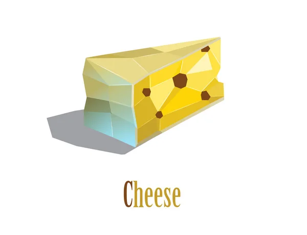 Ilustración poligonal vectorial del queso — Vector de stock