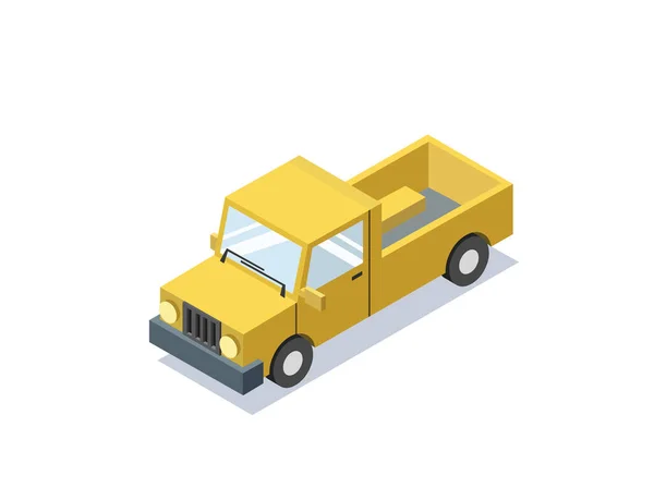 Vektor izometrické modrý vůz auto, mikrobus, vozy pro nákladní dopravu. — Stockový vektor