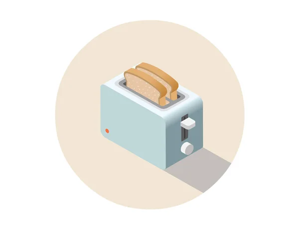 ベクトル等尺性トースター、台所機器アイコン. — ストックベクタ