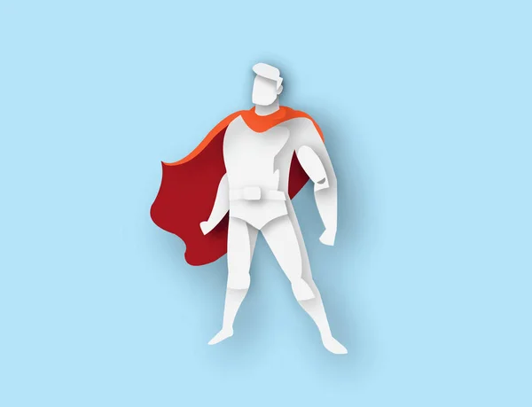 illustration of standing superhero, business power icon