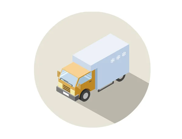 Ilustracja wektorowa izometryczny Truck z lodówką — Wektor stockowy