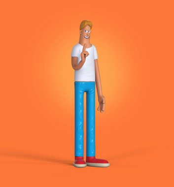 3D çizgi film komik adam karakteri