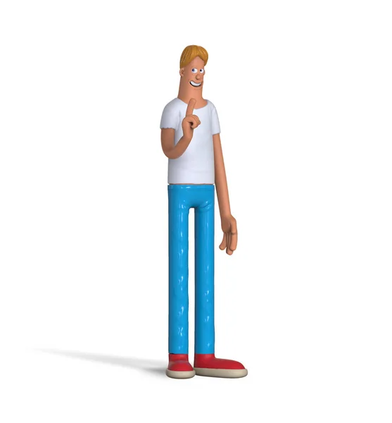 3d desenho animado personagem homem engraçado — Fotografia de Stock