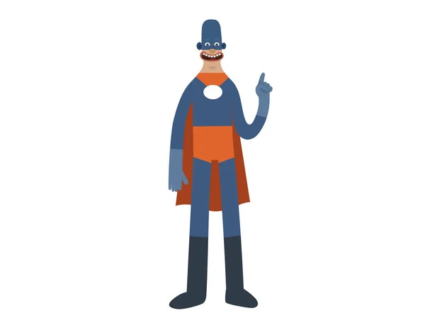 Ilustración vectorial del personaje divertido del hombre de la historieta del superhéroe — Vector de stock