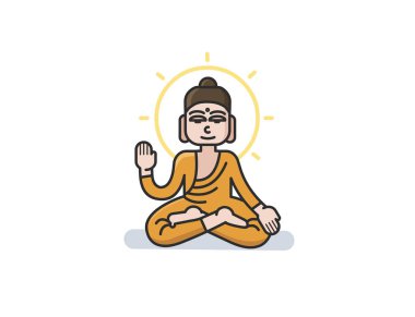 Buda lotus pozisyonda oturan vektör çizim.