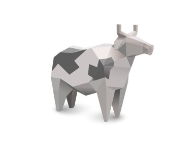 Beyaz ve siyah inek vektör çokgen çizim