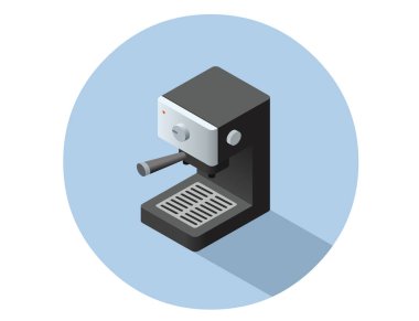 Vektör izometrik kahve makinesi nesne