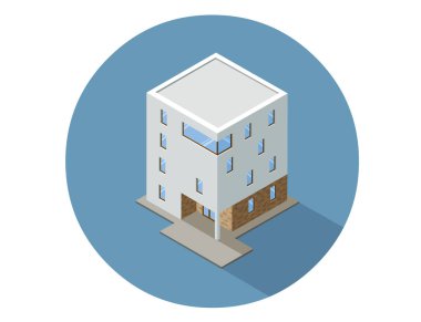 Vektör izometrik modern mimari yapı