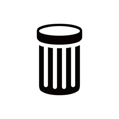 çöp kutusu simgesini hisse senedi vektör illüstrasyon düz tasarımı