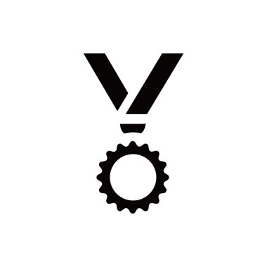 madalya simge stok vektör çizim düz tasarımı