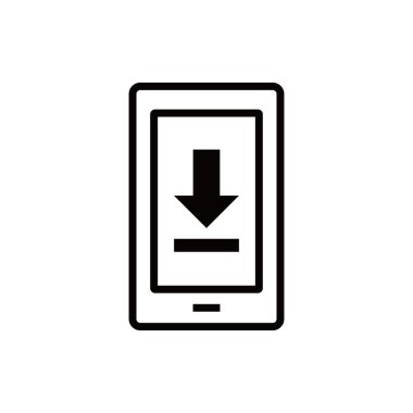 telefon download simgesi hisse senedi vektör çizim düz tasarım