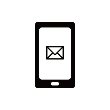 telefon sms simge stok vektör çizim düz tasarımı