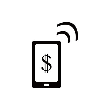 Para dolar hisse senedi vektör çizim düz tasarımı ile akıllı telefon