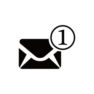 Zarf posta simgesi, vektör illüstrasyonu. Düz tasarım biçimi