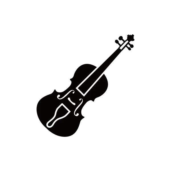 Ícone de violino ilustração vetorial design plano — Vetor de Stock