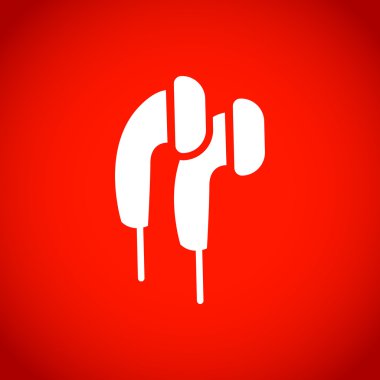 Kulaklık simge stok vektör çizim düz tasarımı