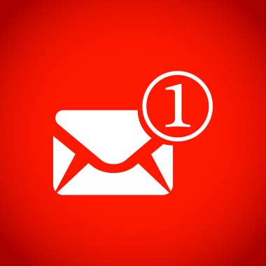 Zarf posta simgesi, vektör illüstrasyonu. Düz tasarım biçimi