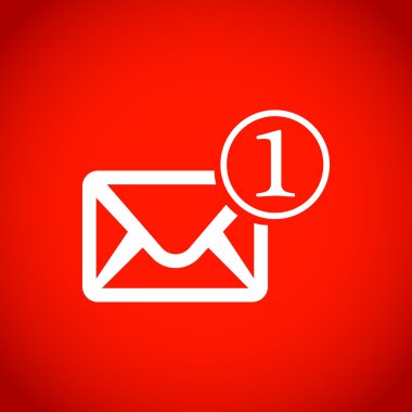 Zarf posta simgesi, vektör illüstrasyonu. Düz tasarım biçimi