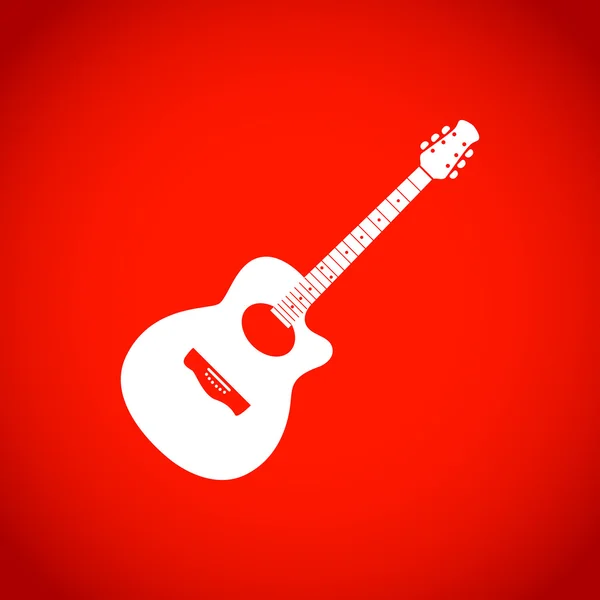 Akustik gitar işareti simgesi. Müzik sembol simge stok vektör illüstrasyon düz tasarımı — Stok Vektör