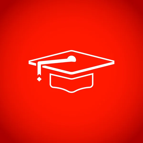 Graduation cap icône stock vectoriel illustration plat design — Image vectorielle