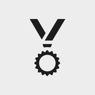 madalya simge stok vektör çizim düz tasarımı