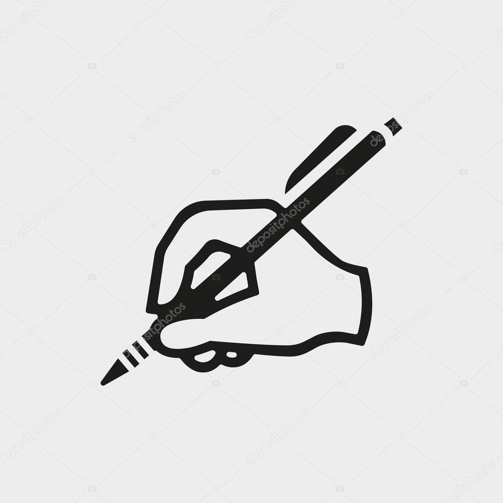 hand writing icon stock vector illustration flat design