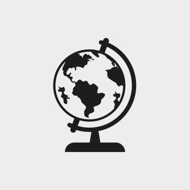 Dünya küre simgesi hisse senedi vektör çizim düz tasarım