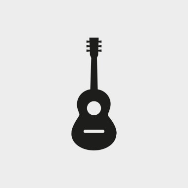 Akustik gitar işareti simgesi. Müzik sembolü. hisse senedi vektör çizim düz tasarımı