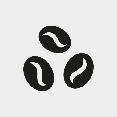 Kahve çekirdekleri simge stok vektör çizim düz tasarımı