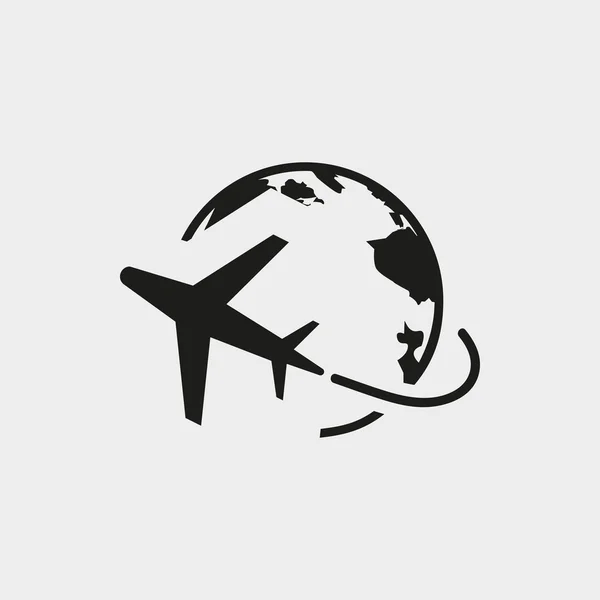 Plane Globe Icon stock vector illustration flat design — Stock Vector ...