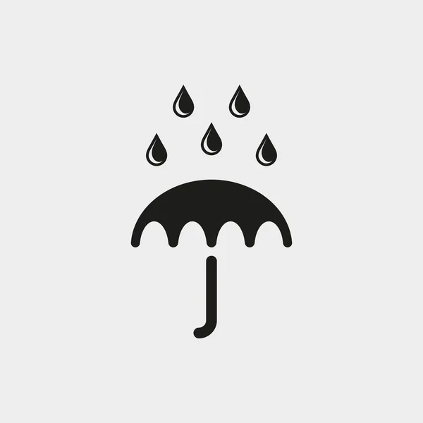 Icône vecteur parapluie. Symbole de protection pluie. Style design plat — Image vectorielle