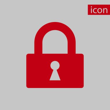 kilit simgesi hisse senedi vektör çizim düz tasarım