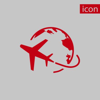 Uçak simge stok vektör çizim düz tasarımı