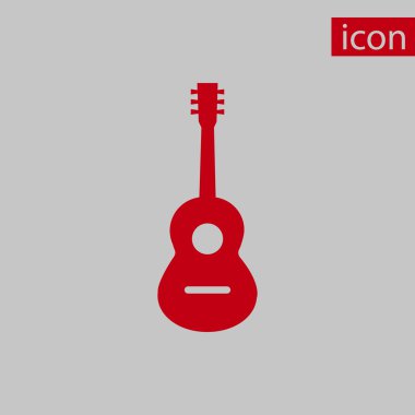 Akustik gitar işareti simgesi. Müzik sembolü. hisse senedi vektör çizim düz tasarımı