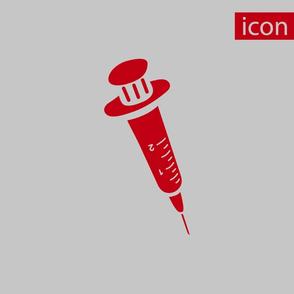 Injectiespuit platte pictogram vector voor medische apps en websites — Stockvector