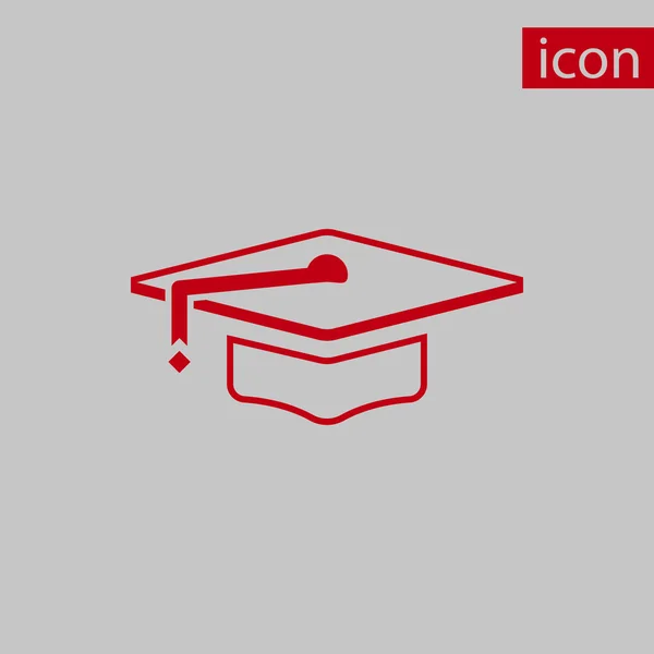 Graduation cap icône stock vectoriel illustration plat design — Image vectorielle