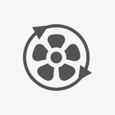 Fan Hava pervane simge stok vektör çizim düz tasarımı