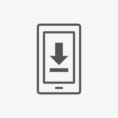 telefon download simgesi hisse senedi vektör çizim düz tasarım