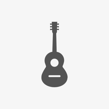 Akustik gitar işareti simgesi. Müzik sembolü. hisse senedi vektör çizim düz tasarımı