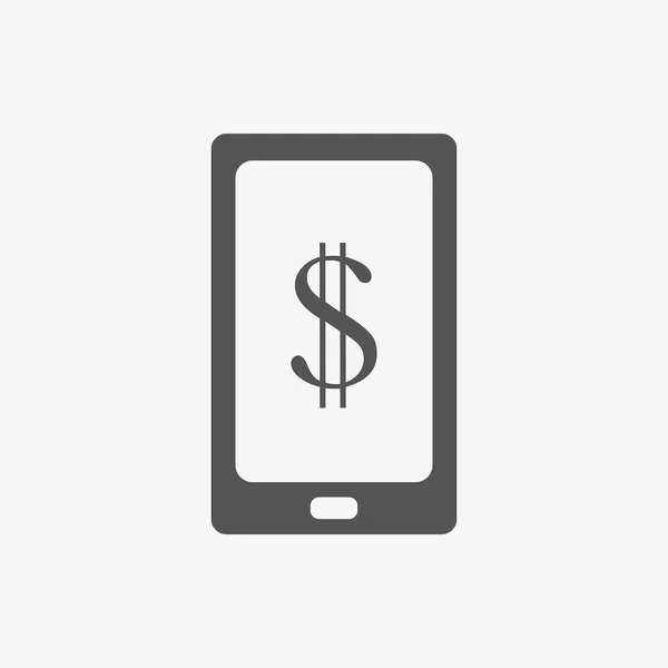 Para dolar hisse senedi vektör çizim düz tasarımı ile akıllı telefon