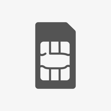 SIM kartı simgesi hisse senedi vektör çizim düz tasarım