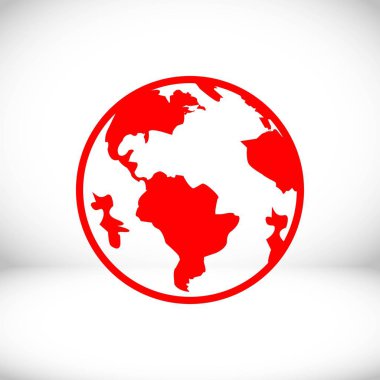 Dünya simgesi hisse senedi vektör çizim düz tasarım